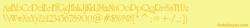 UniversityRomanBt Font – Orange Fonts on Yellow Background
