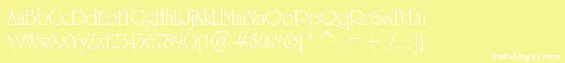 UniversityRomanBt Font – White Fonts on Yellow Background