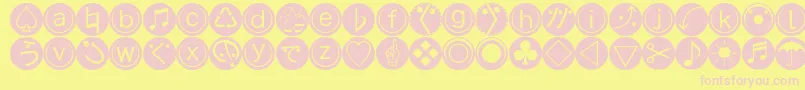 Mkbats-fontti – vaaleanpunaiset fontit keltaisella taustalla