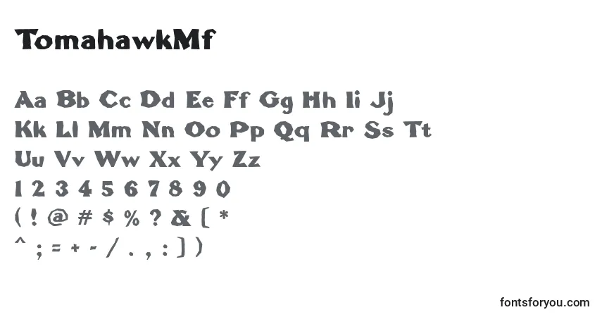 Fuente TomahawkMf - alfabeto, números, caracteres especiales
