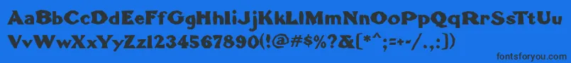 TomahawkMf Font – Black Fonts on Blue Background