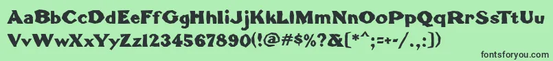 TomahawkMf Font – Black Fonts on Green Background