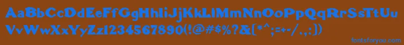 TomahawkMf Font – Blue Fonts on Brown Background