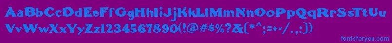 TomahawkMf Font – Blue Fonts on Purple Background