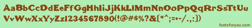 TomahawkMf Font – Brown Fonts on Green Background