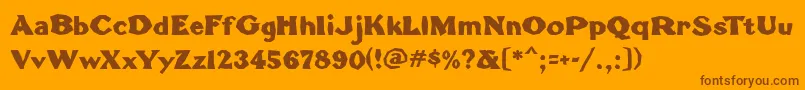 TomahawkMf Font – Brown Fonts on Orange Background