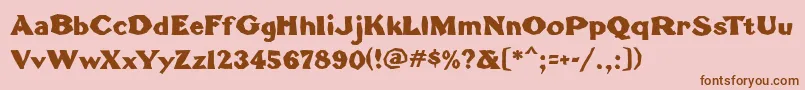 TomahawkMf Font – Brown Fonts on Pink Background