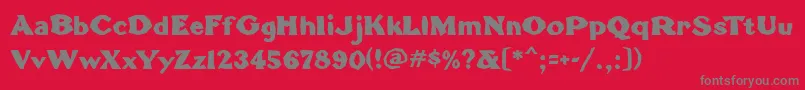 TomahawkMf Font – Gray Fonts on Red Background