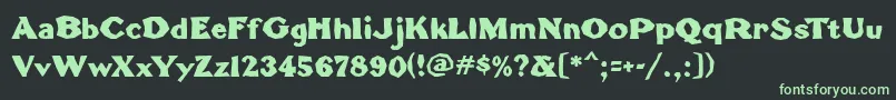 TomahawkMf Font – Green Fonts on Black Background