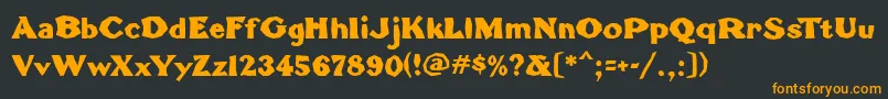 TomahawkMf Font – Orange Fonts on Black Background