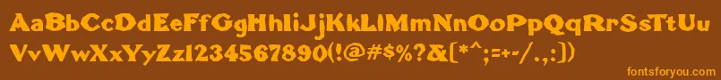 TomahawkMf Font – Orange Fonts on Brown Background