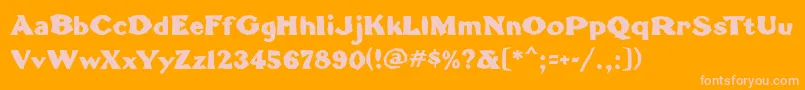 TomahawkMf Font – Pink Fonts on Orange Background