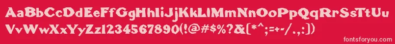 TomahawkMf Font – Pink Fonts on Red Background