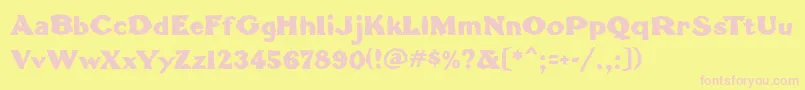 TomahawkMf Font – Pink Fonts on Yellow Background