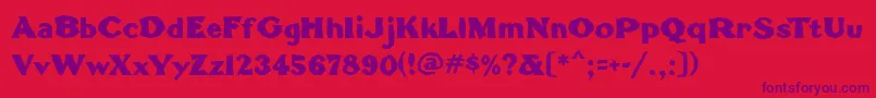 TomahawkMf Font – Purple Fonts on Red Background