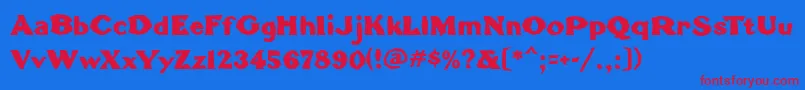 TomahawkMf Font – Red Fonts on Blue Background