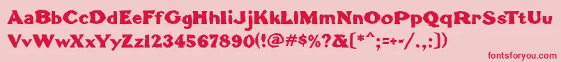 TomahawkMf Font – Red Fonts on Pink Background