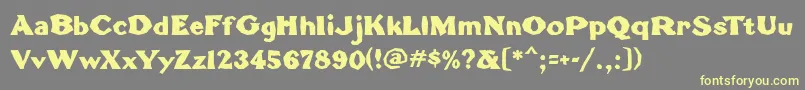 TomahawkMf Font – Yellow Fonts on Gray Background