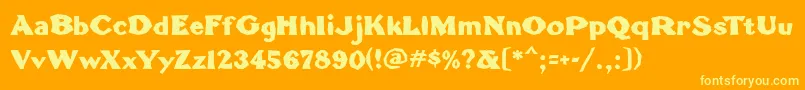 TomahawkMf Font – Yellow Fonts on Orange Background