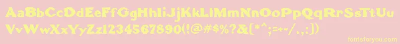 TomahawkMf Font – Yellow Fonts on Pink Background