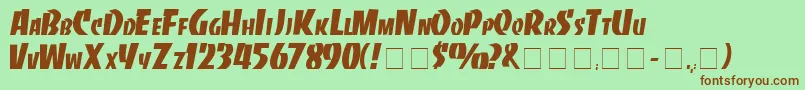 Więcej informacji o czcionce Slabface Czcionka Slabface – brązowe czcionki na zielonym tle