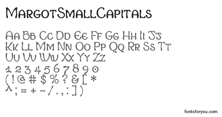 A fonte MargotSmallCapitals – alfabeto, números, caracteres especiais