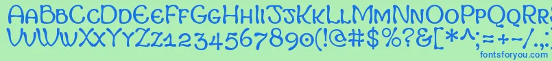 MargotSmallCapitals Font – Blue Fonts on Green Background