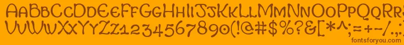 MargotSmallCapitals Font – Brown Fonts on Orange Background