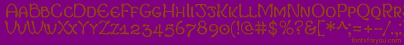 MargotSmallCapitals Font – Brown Fonts on Purple Background