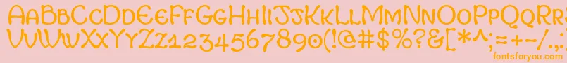 MargotSmallCapitals Font – Orange Fonts on Pink Background