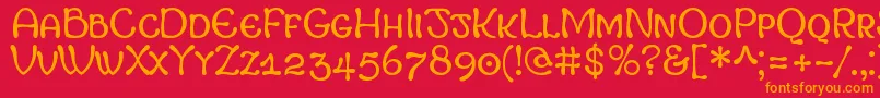 MargotSmallCapitals Font – Orange Fonts on Red Background