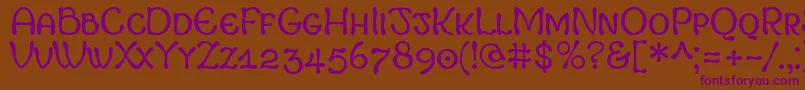 MargotSmallCapitals Font – Purple Fonts on Brown Background