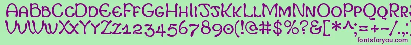 MargotSmallCapitals Font – Purple Fonts on Green Background