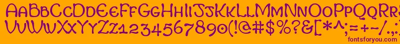 MargotSmallCapitals Font – Purple Fonts on Orange Background