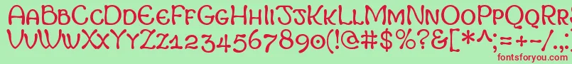 MargotSmallCapitals Font – Red Fonts on Green Background