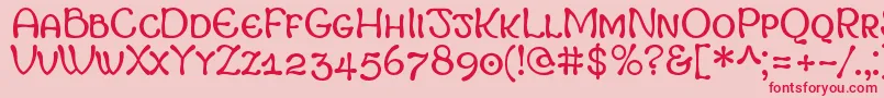 MargotSmallCapitals Font – Red Fonts on Pink Background