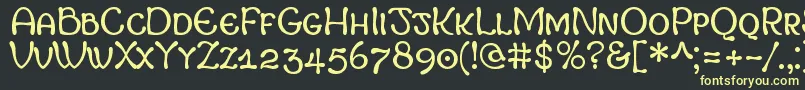 MargotSmallCapitals Font – Yellow Fonts on Black Background