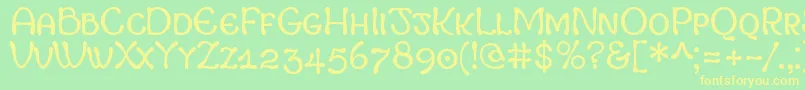 MargotSmallCapitals Font – Yellow Fonts on Green Background