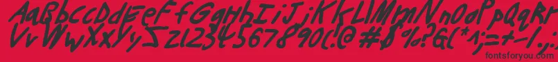 Buttonsi-Schriftart – Schwarze Schriften auf rotem Hintergrund