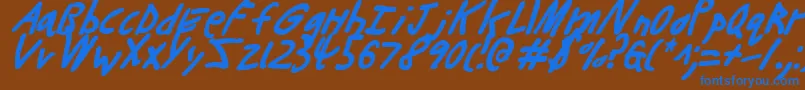 Buttonsi Font – Blue Fonts on Brown Background