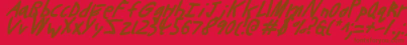 Buttonsi Font – Brown Fonts on Red Background