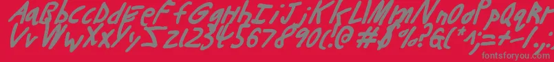 Buttonsi-Schriftart – Graue Schriften auf rotem Hintergrund