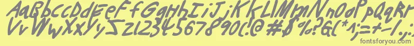 Buttonsi Font – Gray Fonts on Yellow Background
