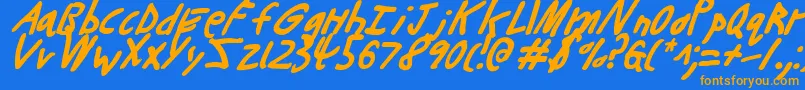Buttonsi Font – Orange Fonts on Blue Background