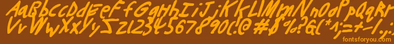 Buttonsi Font – Orange Fonts on Brown Background