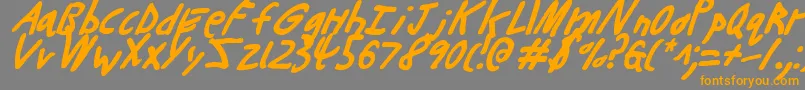 フォントButtonsi – オレンジの文字は灰色の背景にあります。