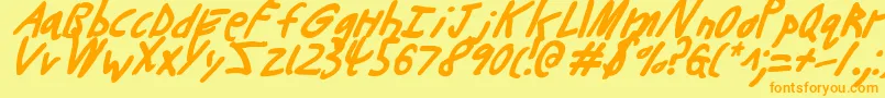 Buttonsi Font – Orange Fonts on Yellow Background