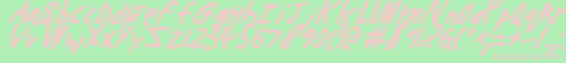 Buttonsi-fontti – vaaleanpunaiset fontit vihreällä taustalla