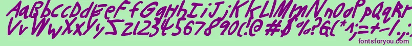 Buttonsi Font – Purple Fonts on Green Background