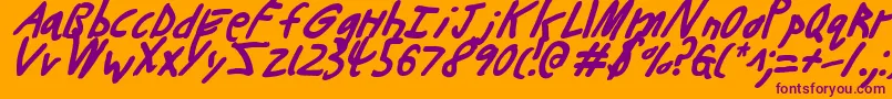 Buttonsi Font – Purple Fonts on Orange Background